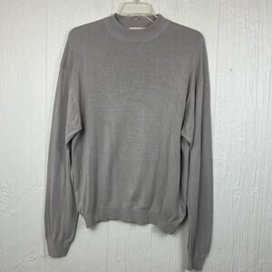 Pronto-Uomo Silk  sweater men’s XLT gray mock collar silk cotton blend